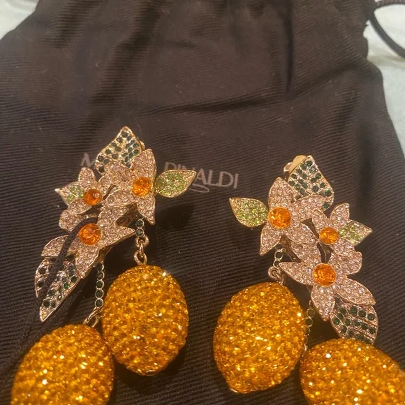 DIVINE 🍋 Marina Rinaldi Crystal Limonaia Earrings Lemons 🍋 - Picture 5 of 15